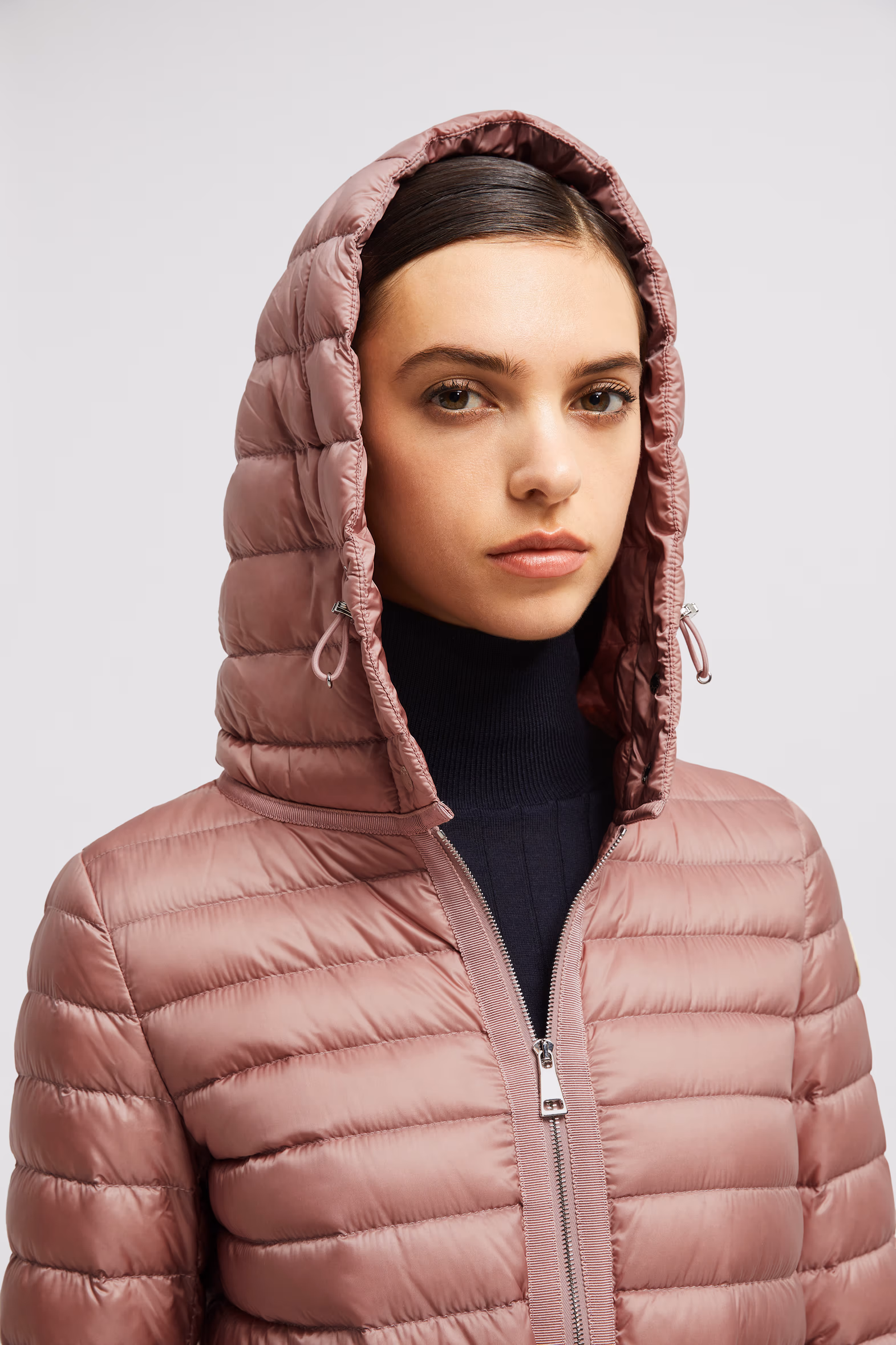 Raie Packable Hooded Short Down Jacket Women Light Pink Moncler 7